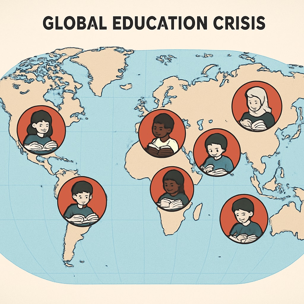 Global education needs map highlighting children's humanitarian crises