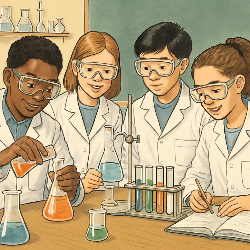 High-achieving students participating in advanced science activities