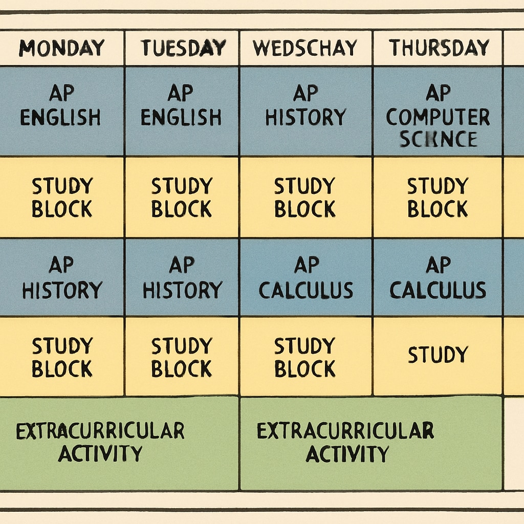 Well-organized AP course schedule planner