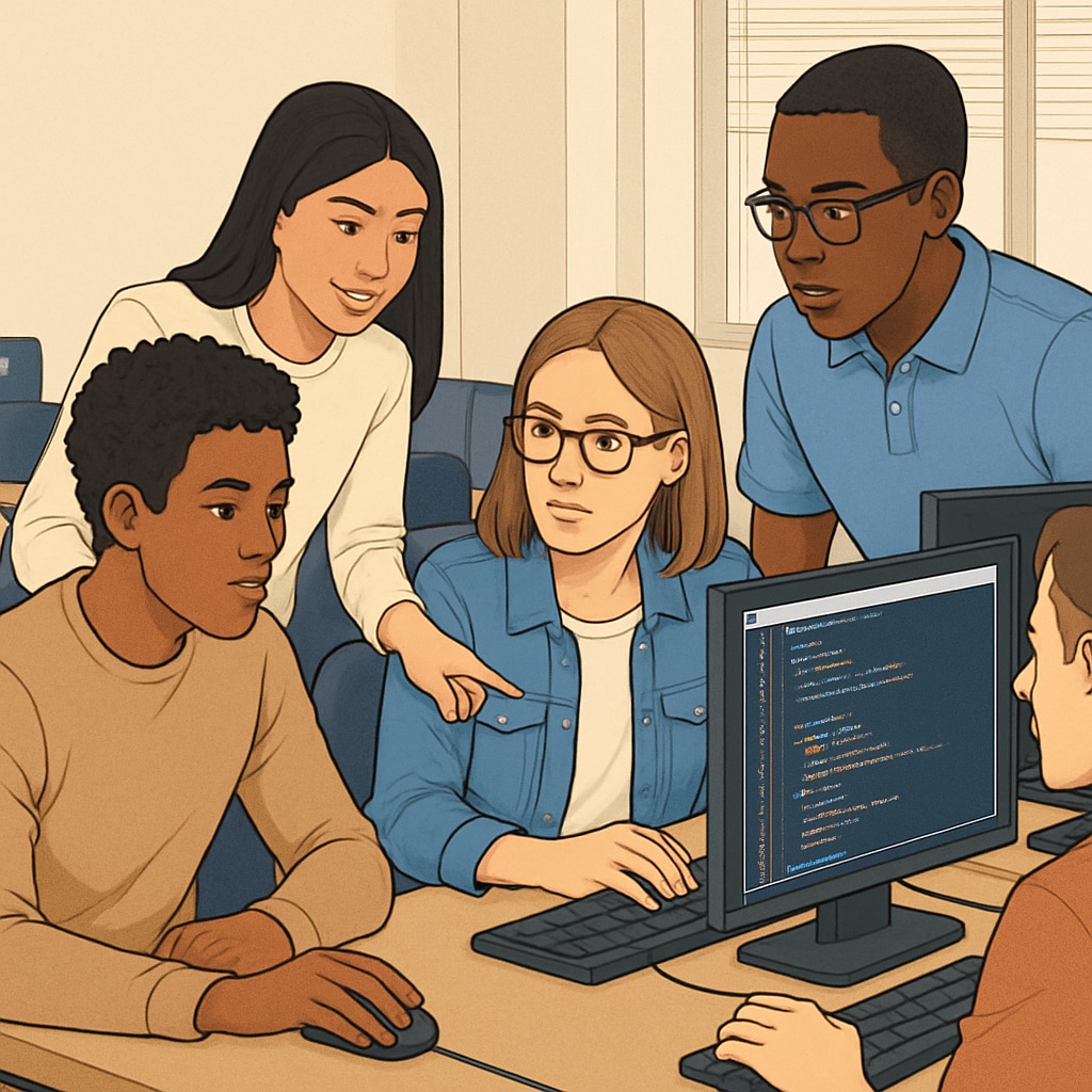 Undergraduate AI education project collaboration in computer lab