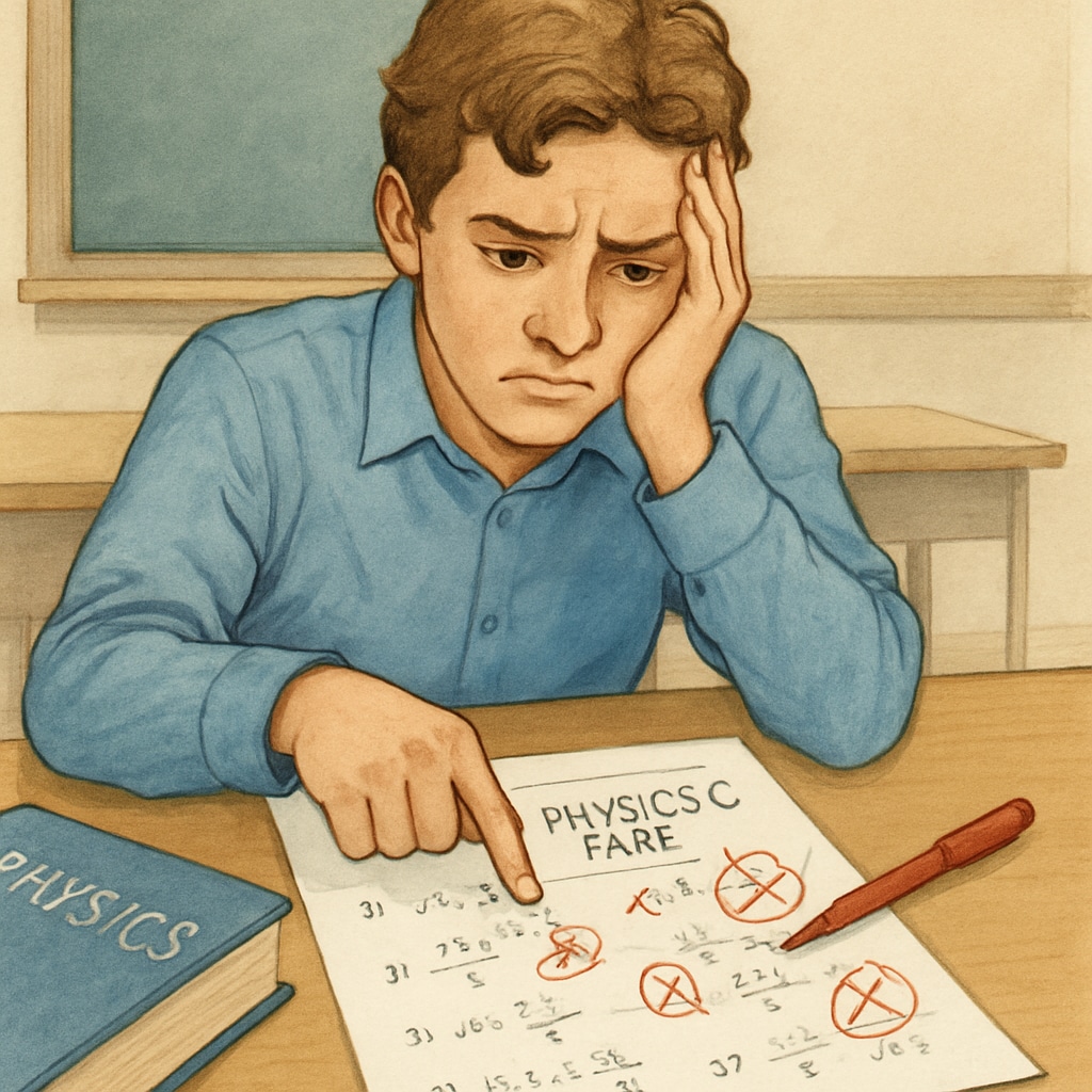 Student identifying AP Physics C exam errors during grade appeal