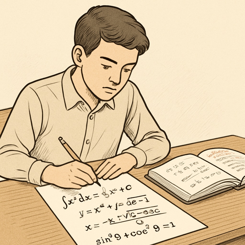 Student developing mathematics mastery for academic achievement