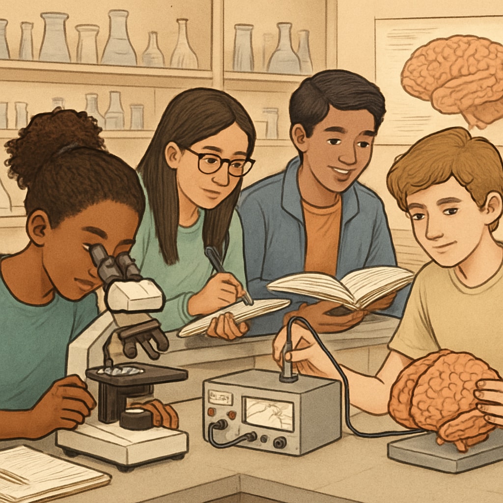 Young scholars exploring neuroscience as part of career planning