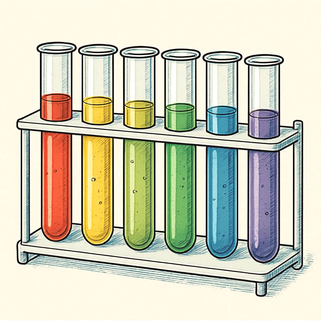 Chemistry experiment showing colorful reactions for research projects