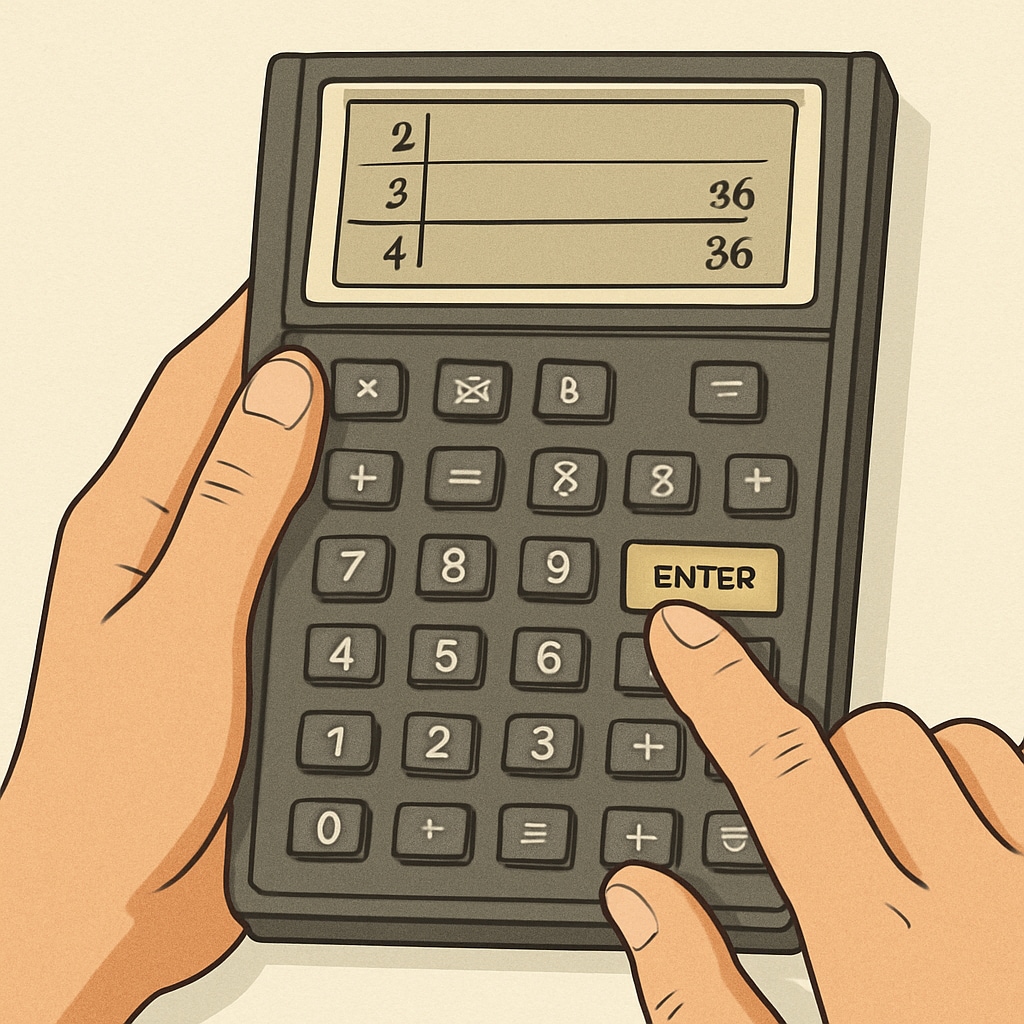 RPN calculator demonstrating Reverse Polish Notation workflow