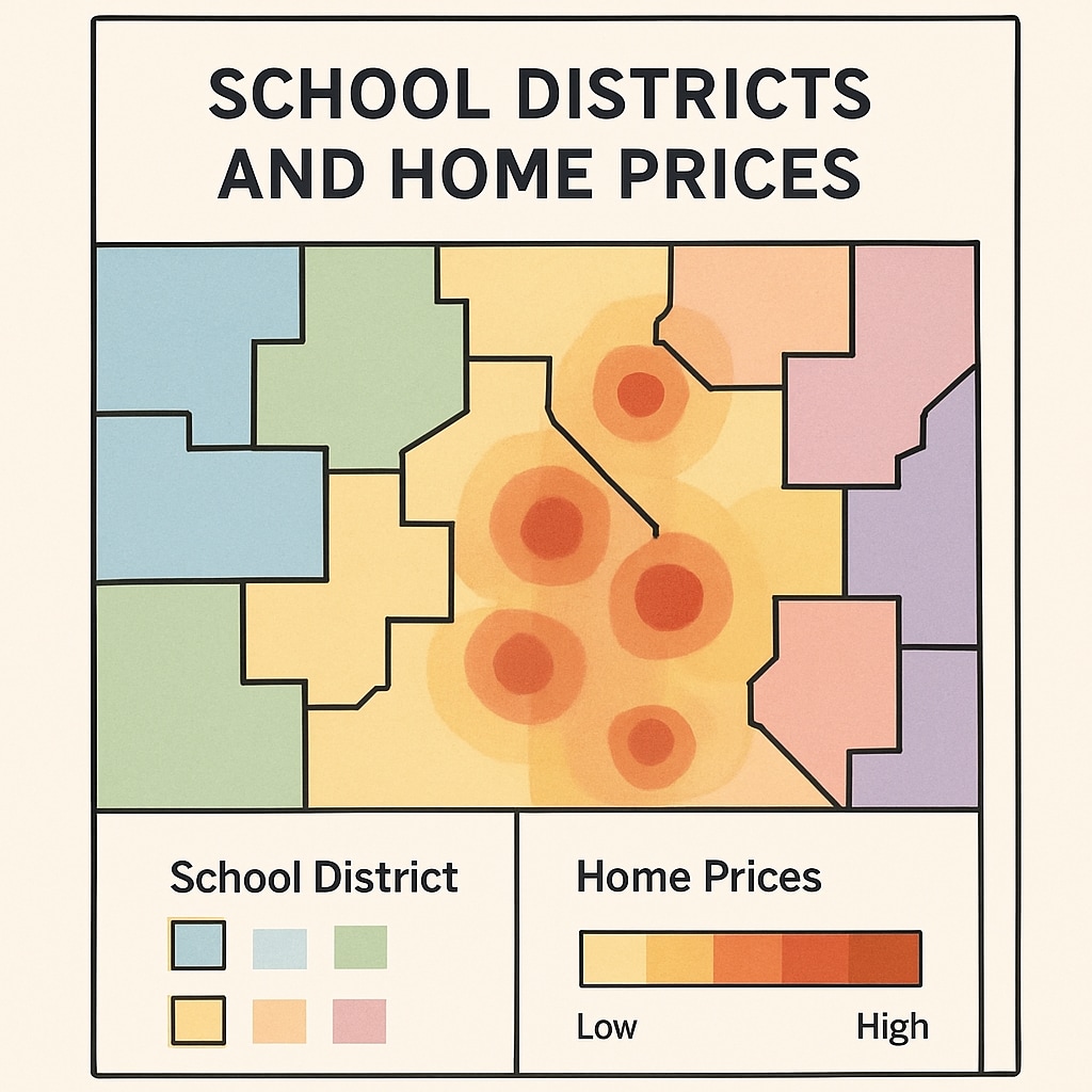 School district rankings mapped to neighborhood property values