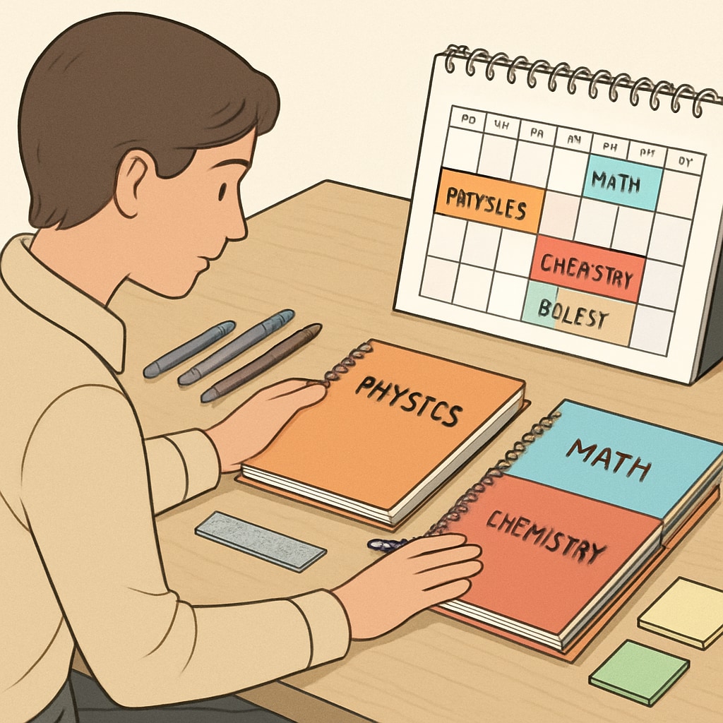 BSc Physics student organizing backlogs with time management system