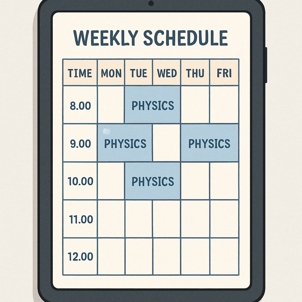 Time management schedule for BSc Physics exam preparation
