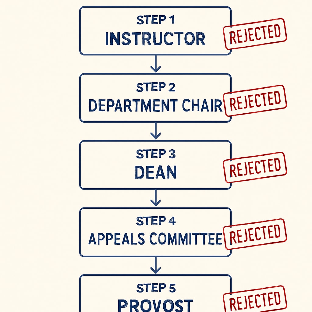 Broken AP Physics C grade appeal system diagram
