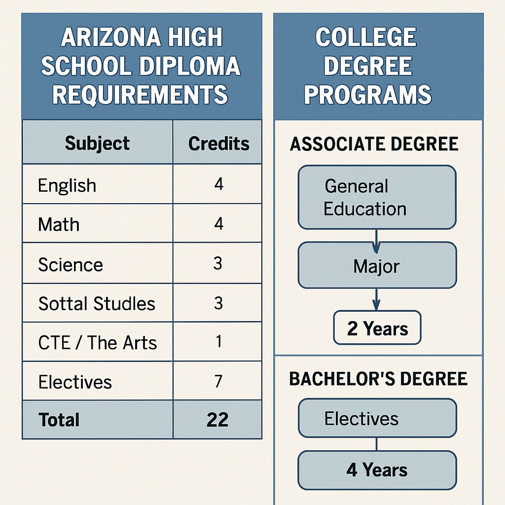 Degree requirements comparison for Arizona jobs