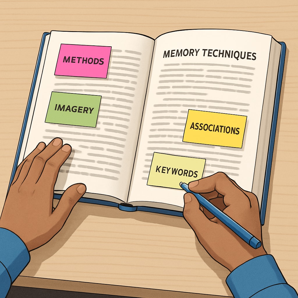 Teenager applying memory retention techniques from recommended books
