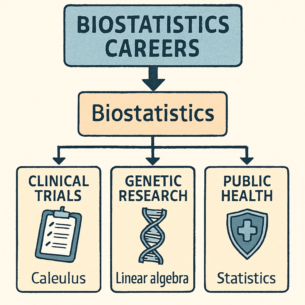 Biostatistics career paths mathematical requirements visualization