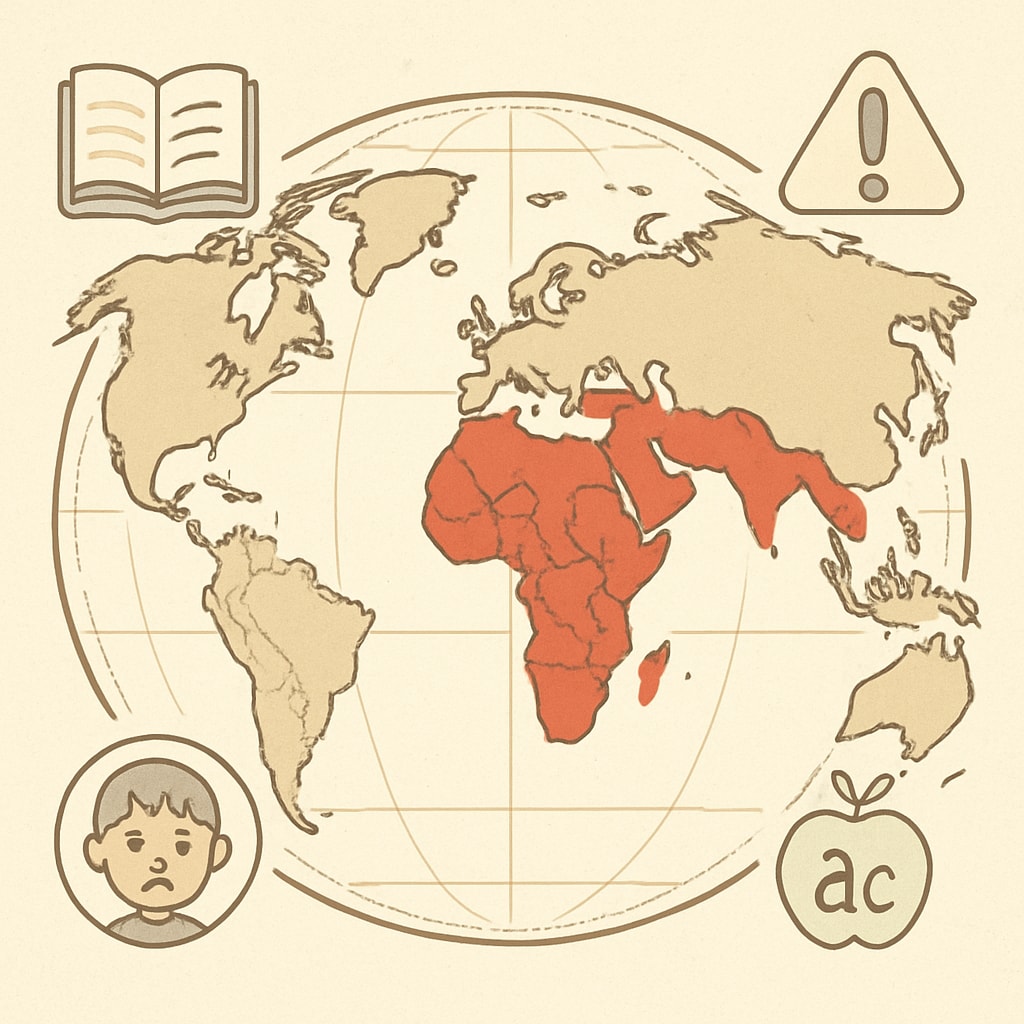 Global education crisis map showing needs beyond Middle East