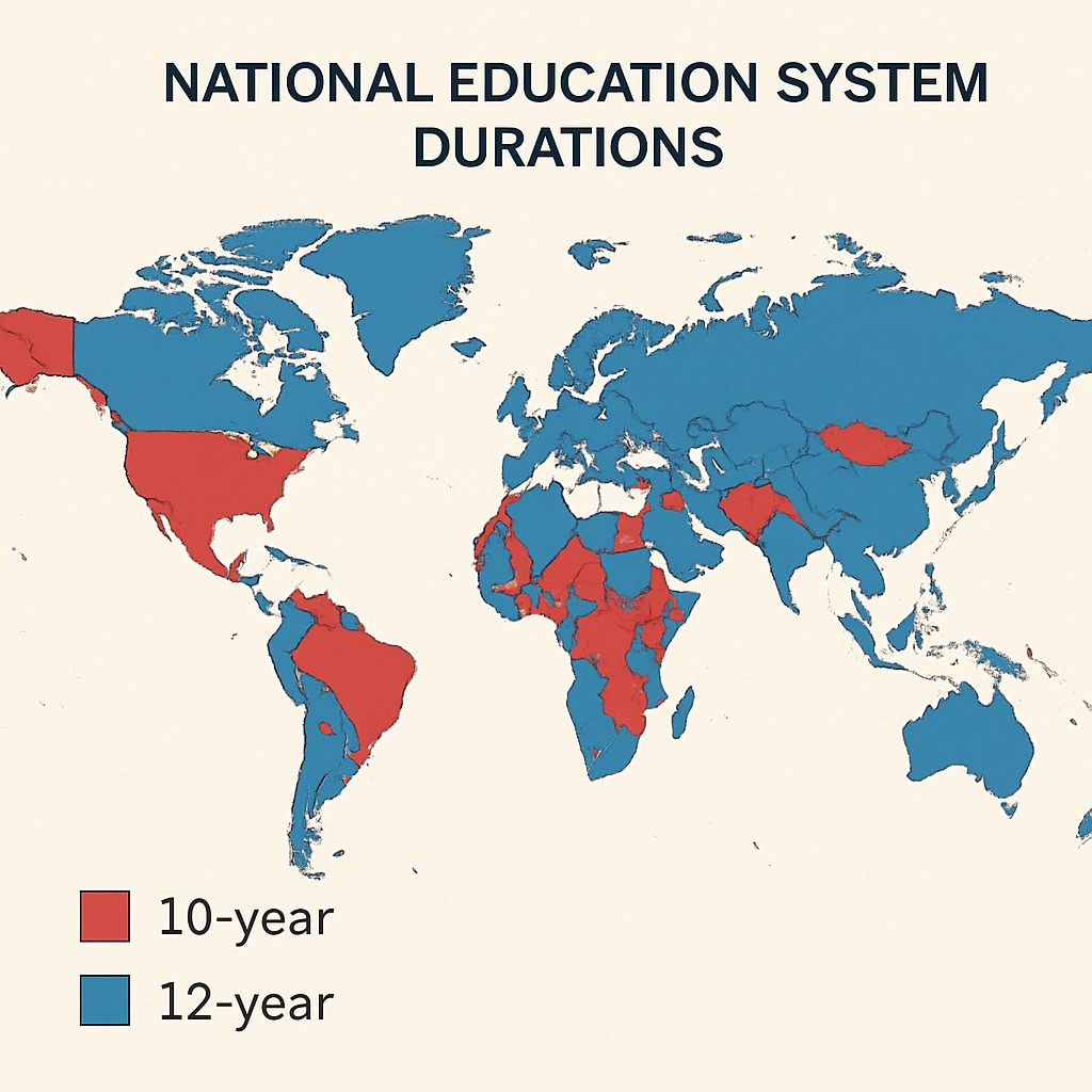 Global education duration differences map showing university admission barriers