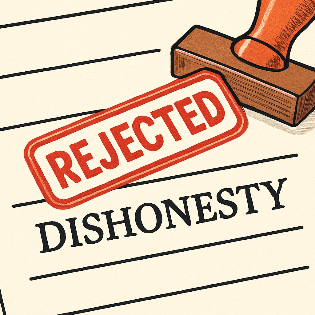 Professional consequences of application fraud