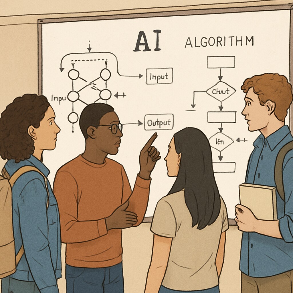 Student team brainstorming solutions for resource-limited AI projects