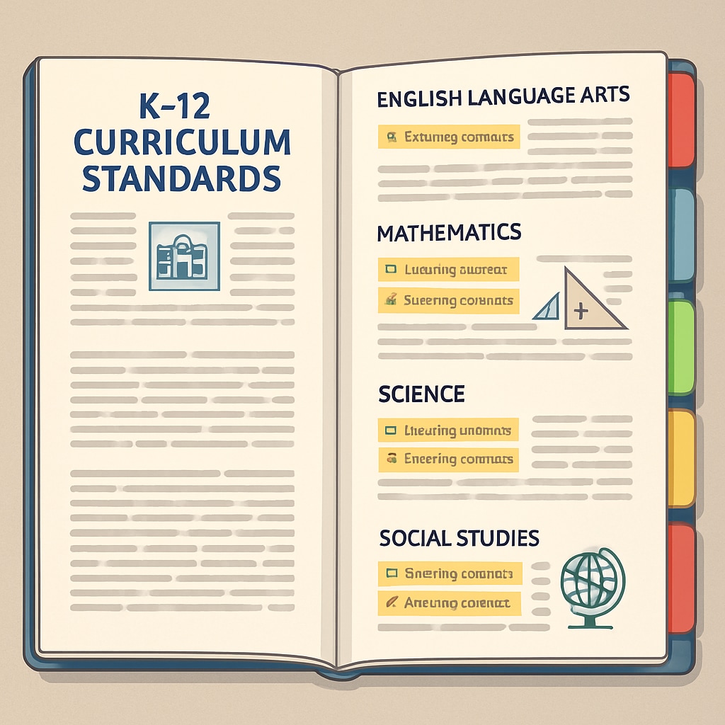K-12 curriculum standards document for educational resource development