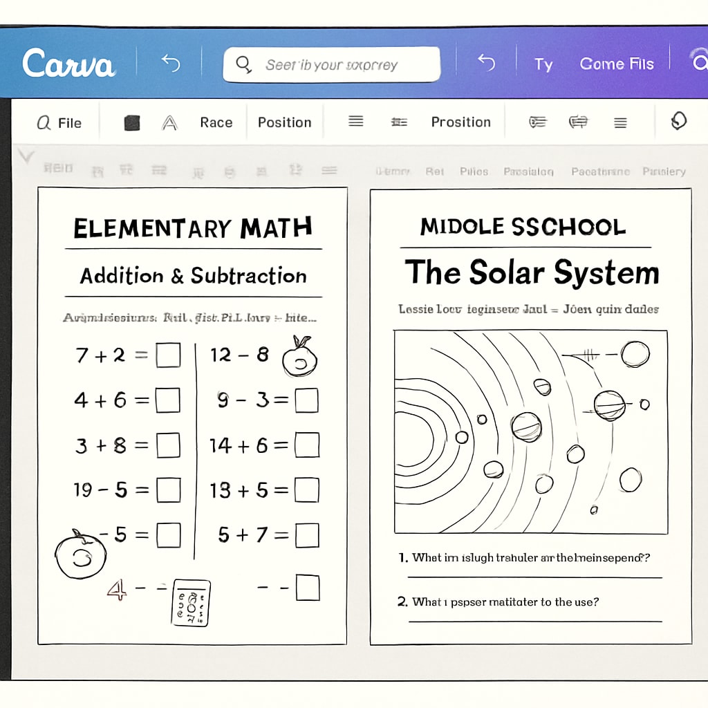 Canva digital files for K-12 education resource creation