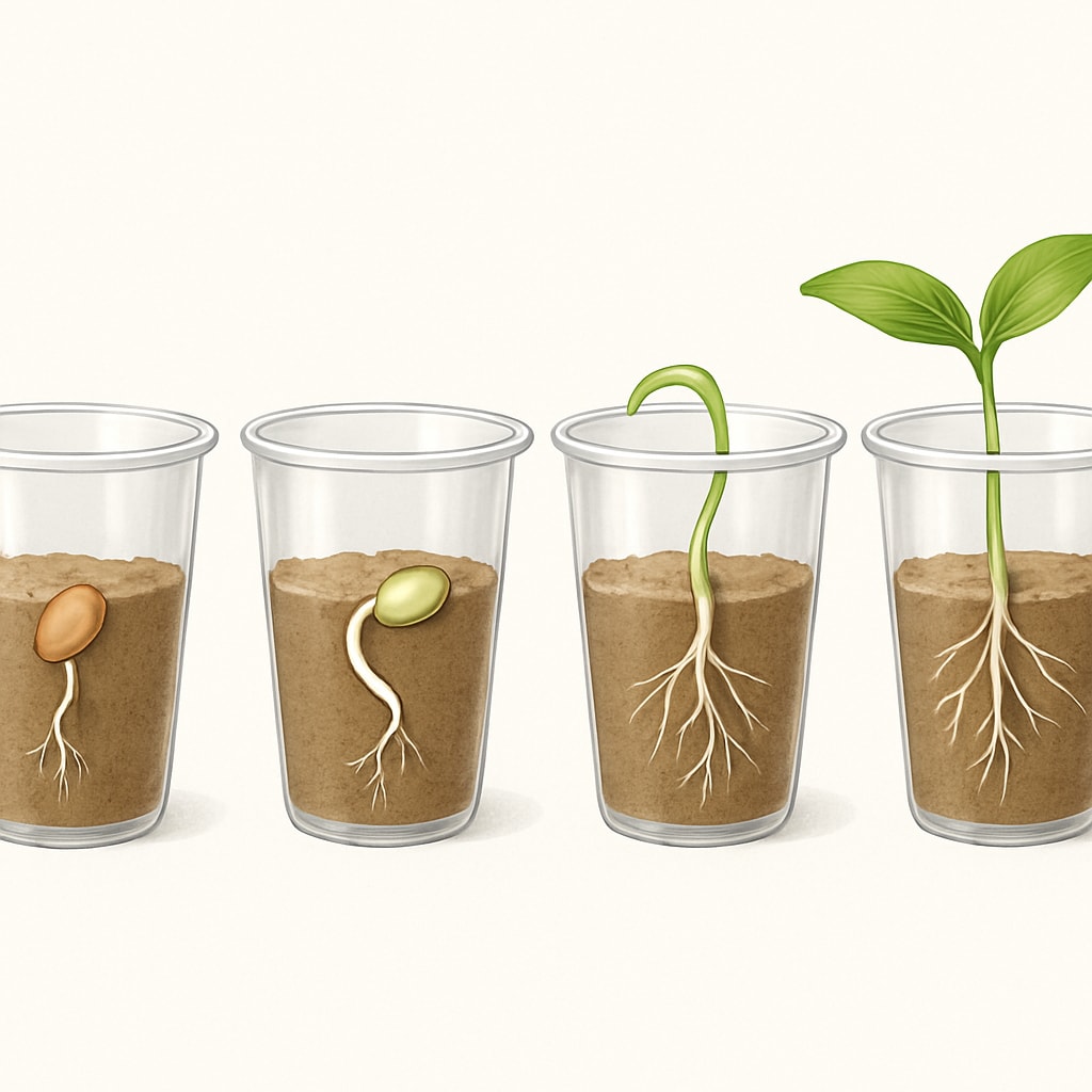 Plant biology home science experiment for kids