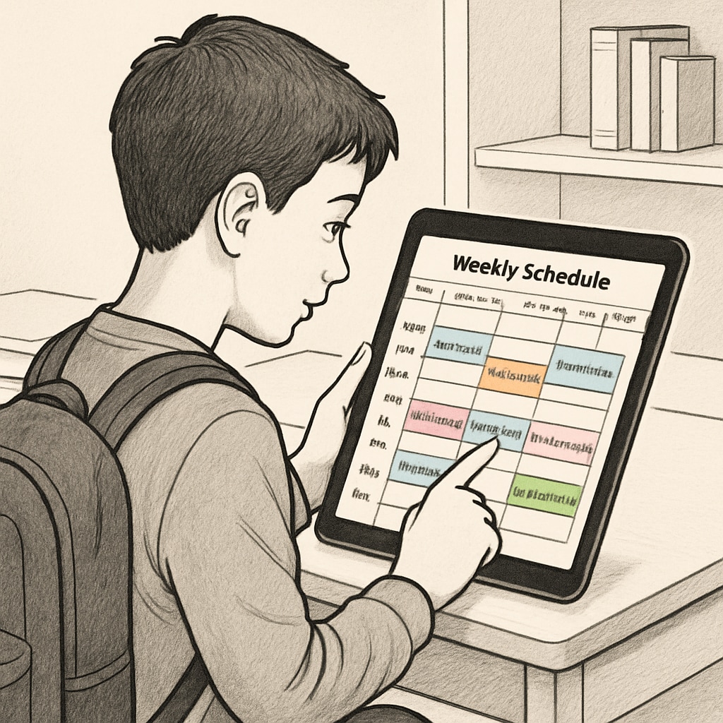 Student using free calendar app with organizational features