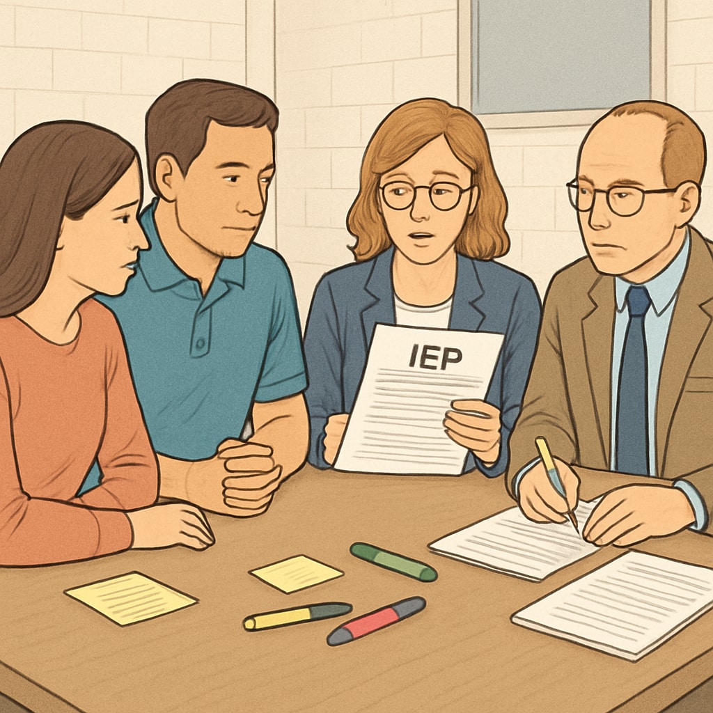 IEP review meeting for special education placement decisions