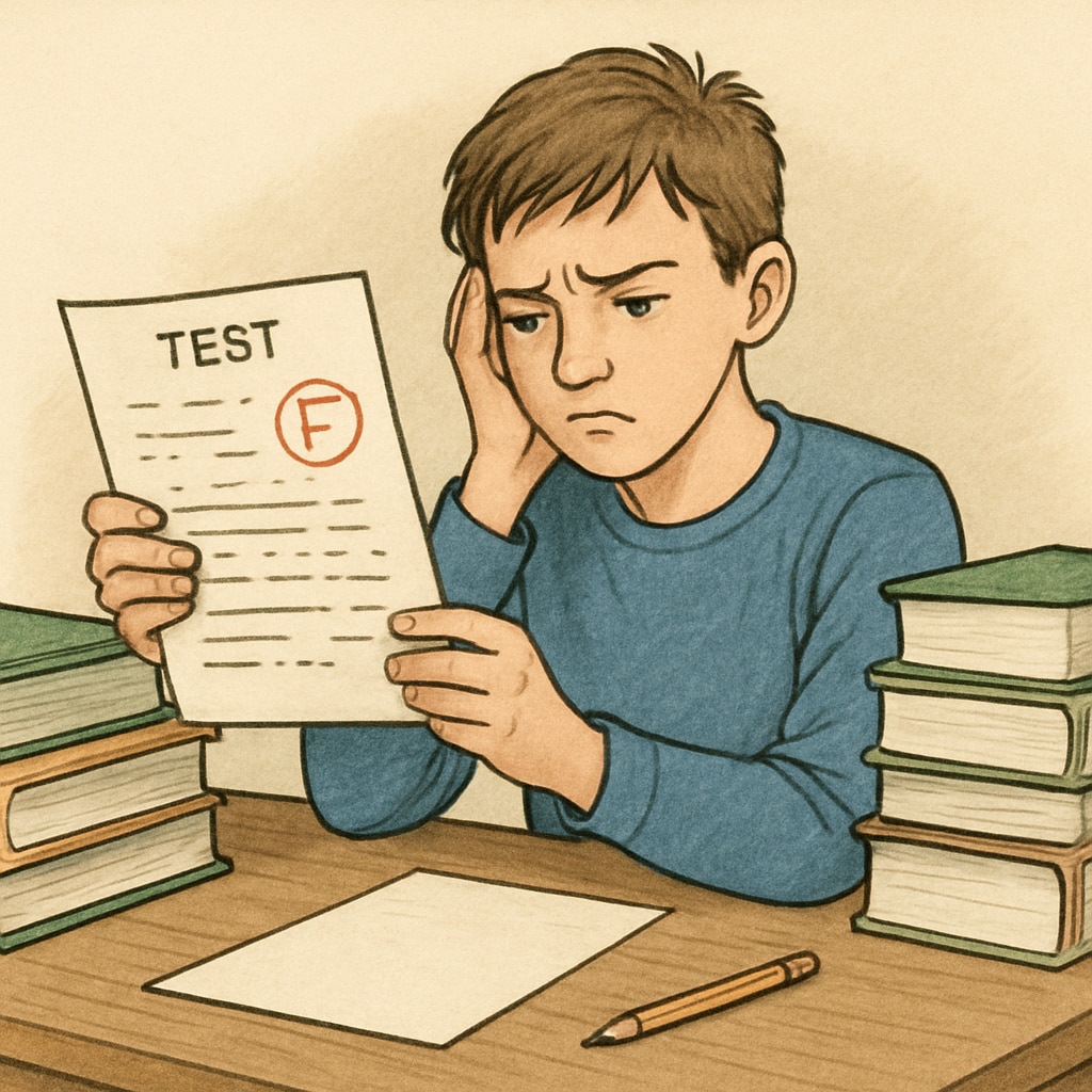 High school student struggling with poor math scores post-pandemic
