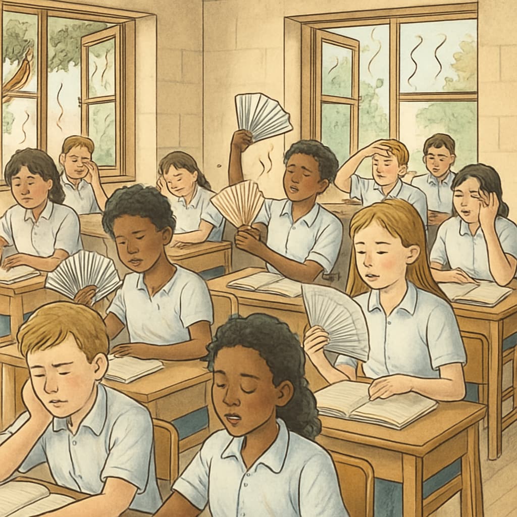 Extreme heat impact in marginalized community classrooms exacerbating educational inequality