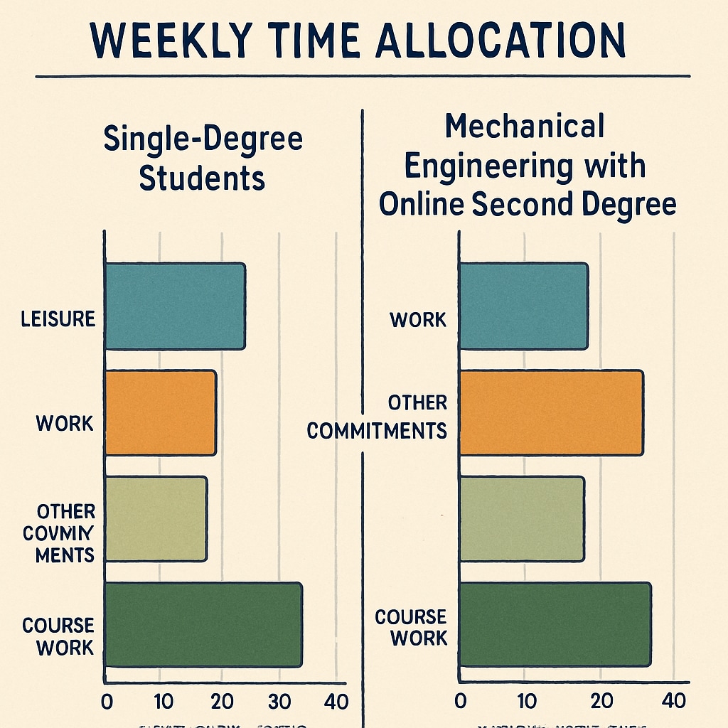 Time management comparison for engineering students with online degrees