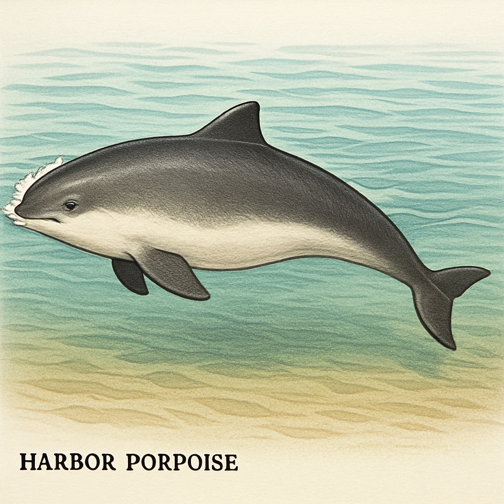 Harbor porpoise marine mammal in its natural habitat