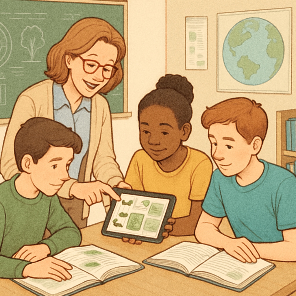 Educator guiding classroom Zooniverse activity