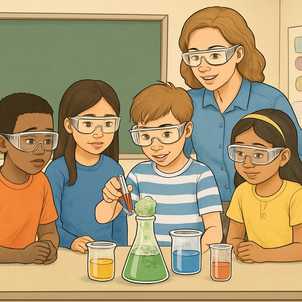Public school students participating in hands-on STEM activity