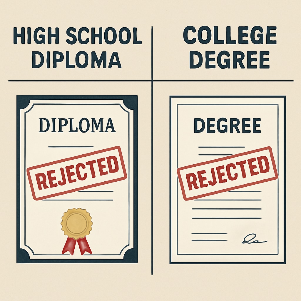 Education credential conflict in hiring