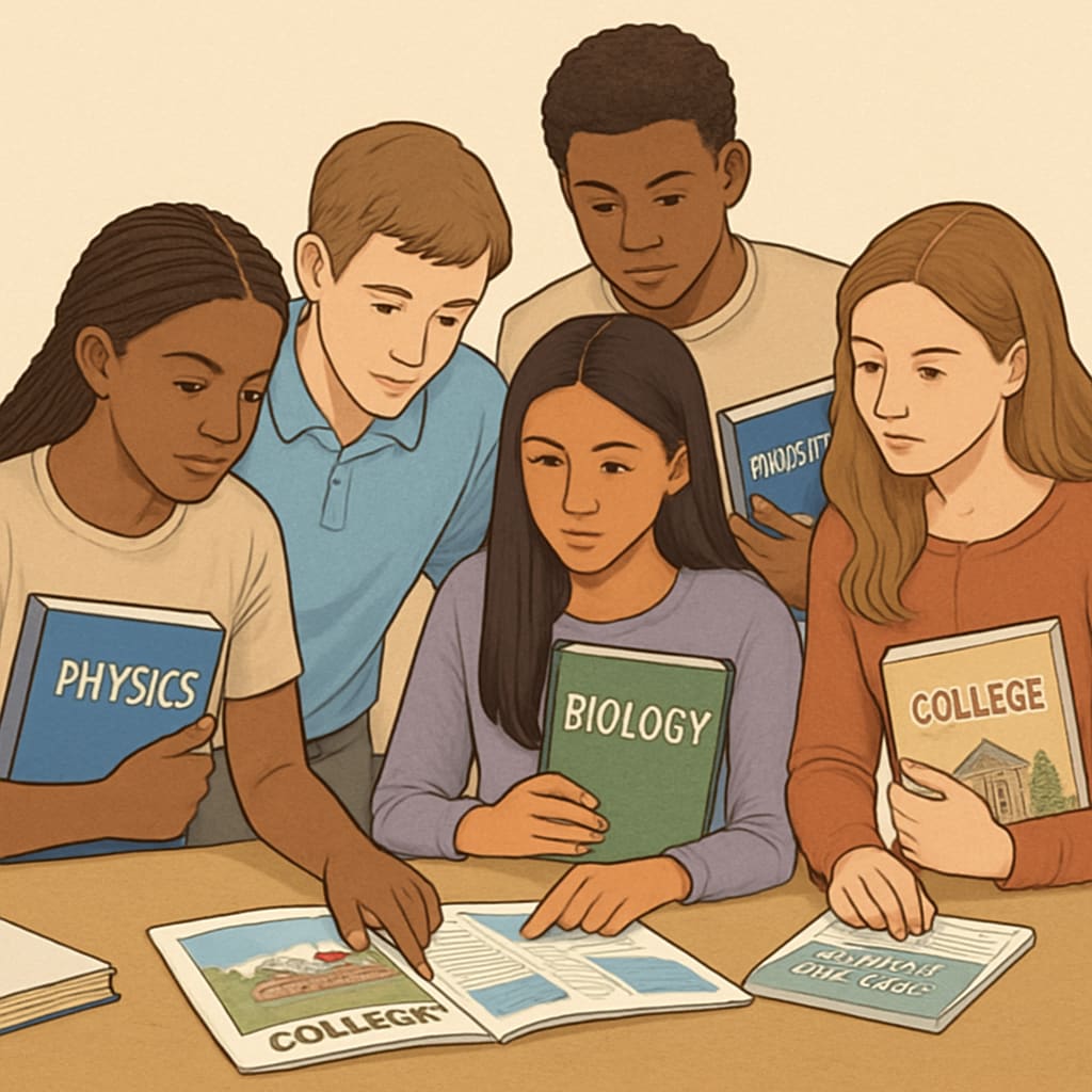 Students experiencing career choice stress while reviewing STEM major options