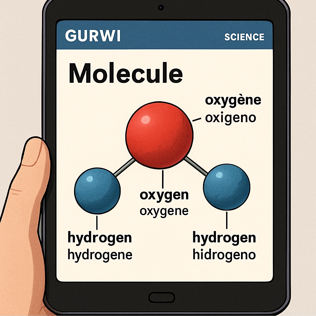 Multilingual visual learning interface of education app Gurwi