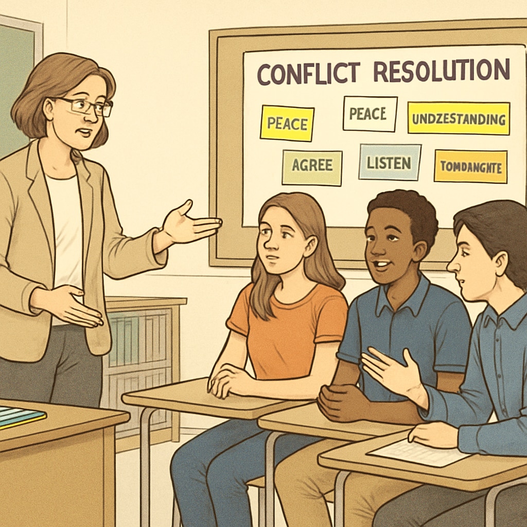 Classroom discussion about war victims and school stances