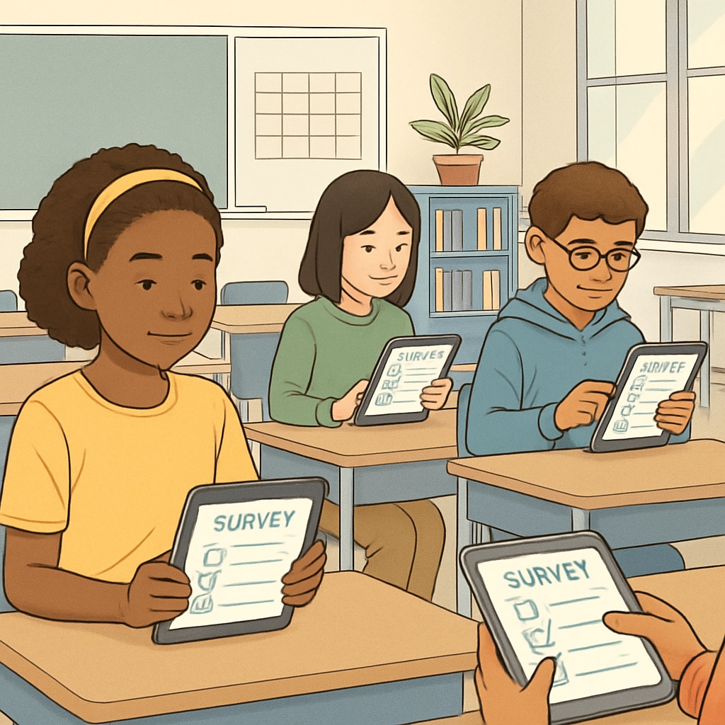 Students participating in media literacy survey research