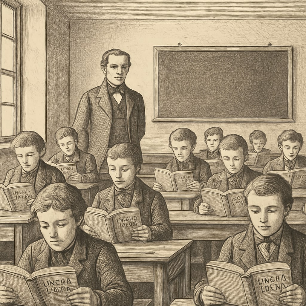 Historical classical education classroom teaching Latin