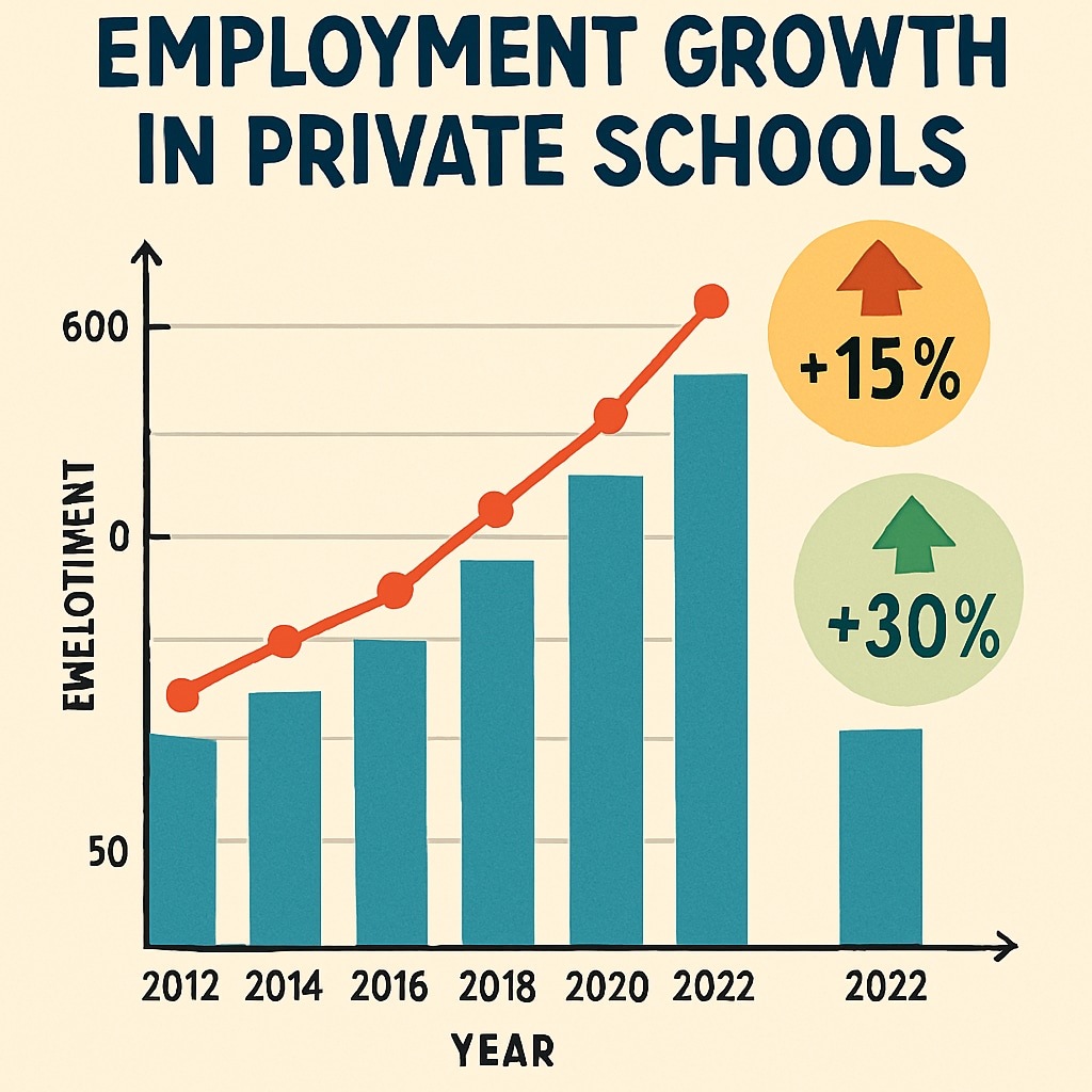 Private school employment growth data visualization