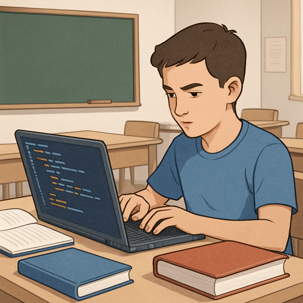 BTEC Computing Science student developing software