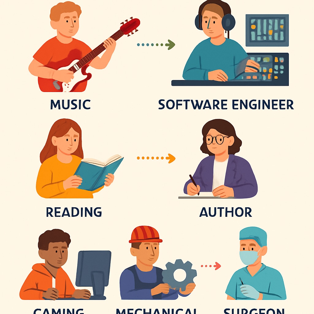 Visual guide for matching interests with lucrative careers