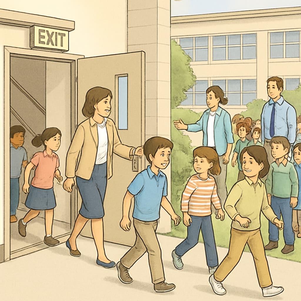 School emergency response drill for gas leaks