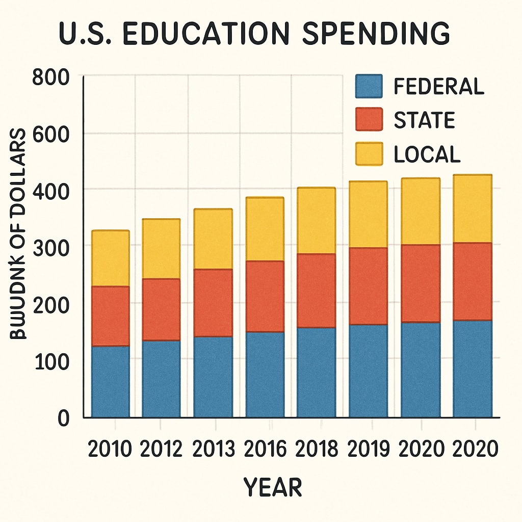 U.S. education expenditure data visualization showing funding trends