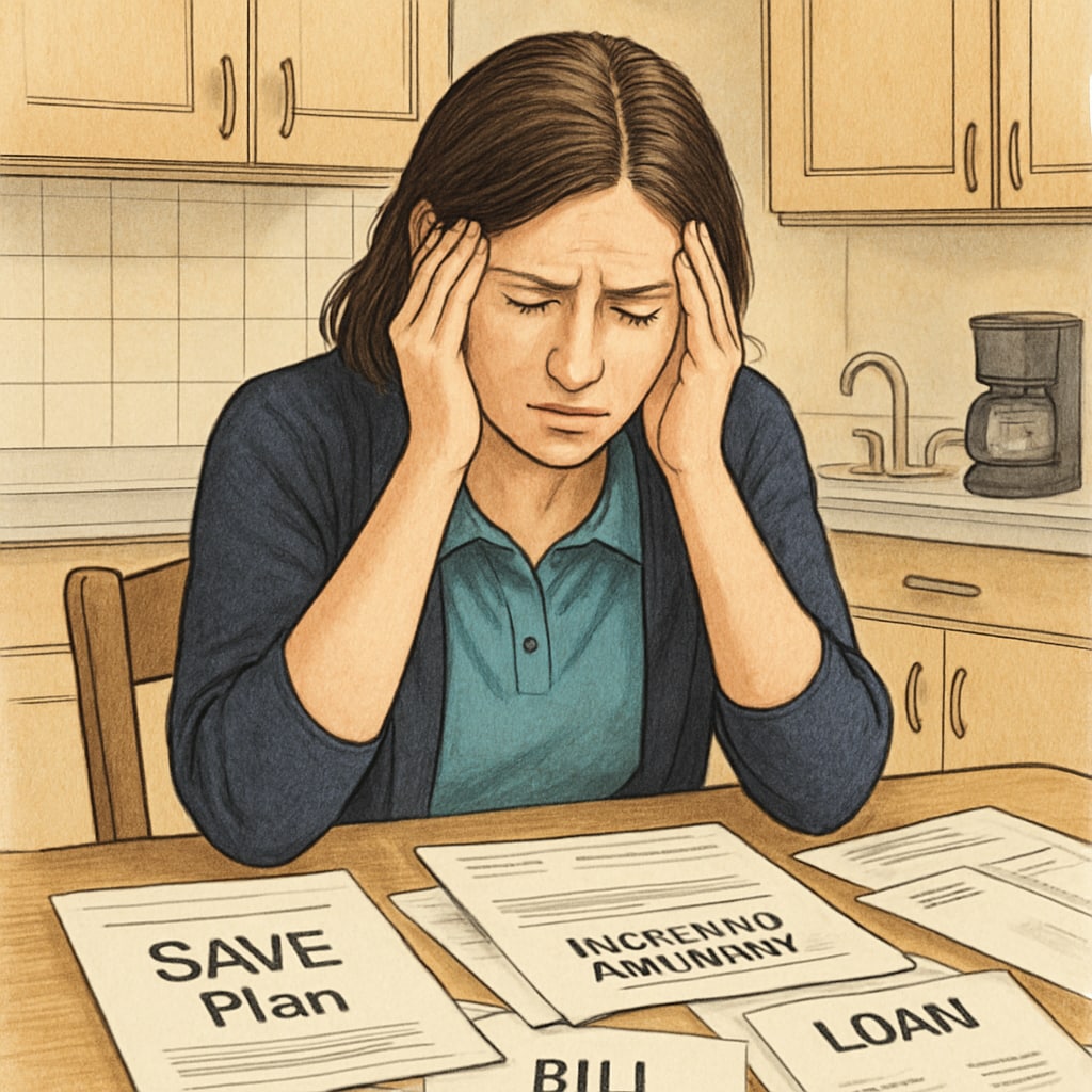 Teacher struggling with student loan SAVE plan repayment increase