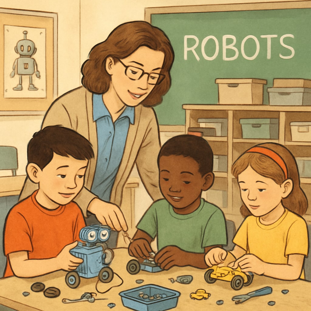 Teacher fostering professional interests through hands-on activity