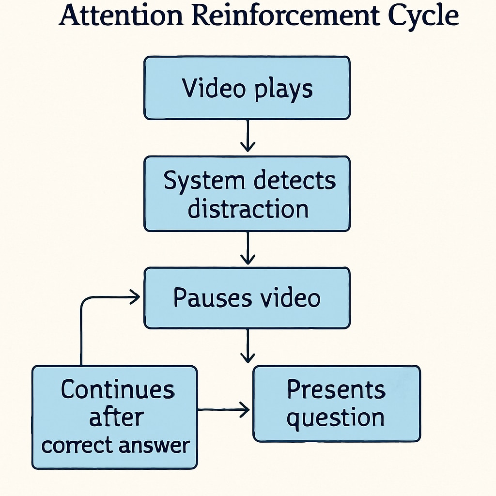 Smart pausing technology workflow in educational browser extension