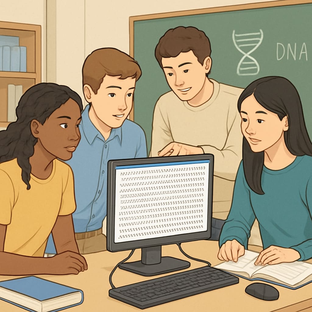 Students overcoming bioinformatics programming difficulties through teamwork