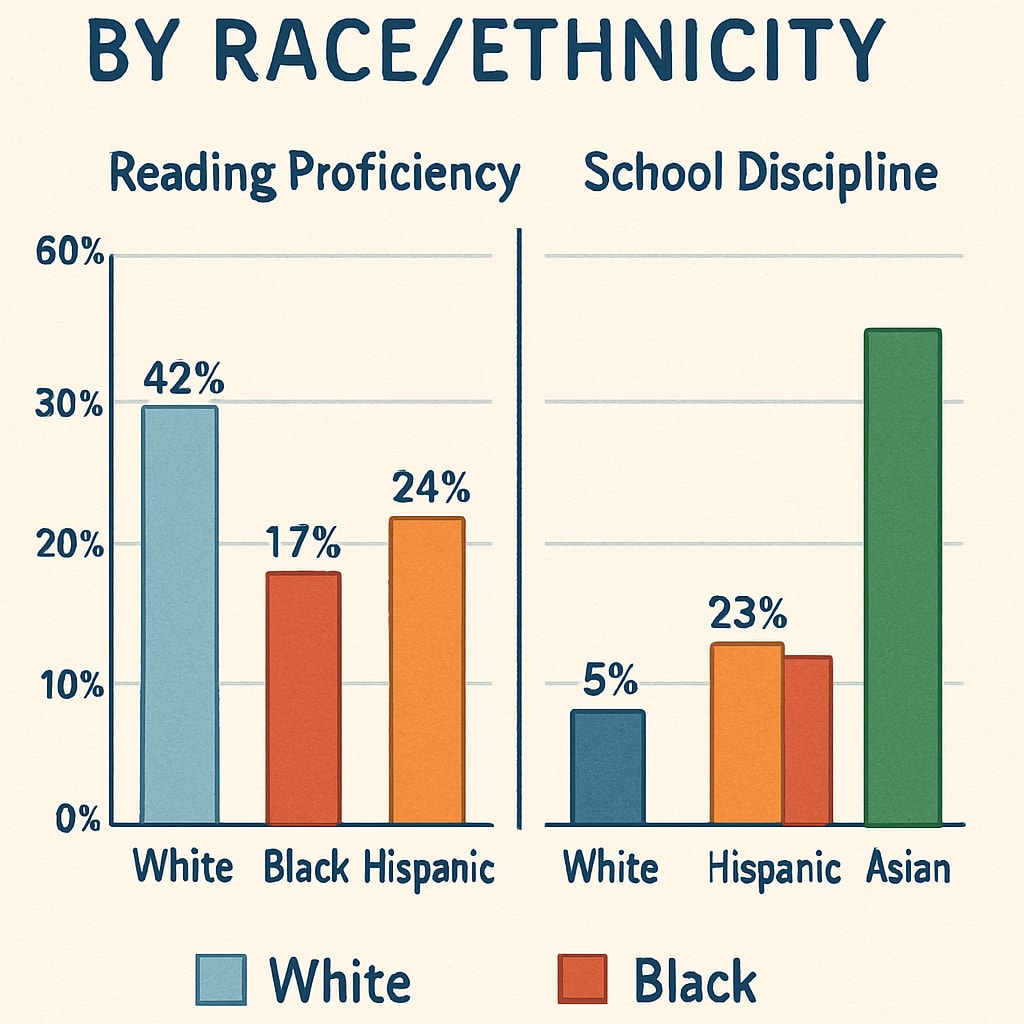 Data visualization linking literacy gaps to school-to-prison pipeline outcomes
