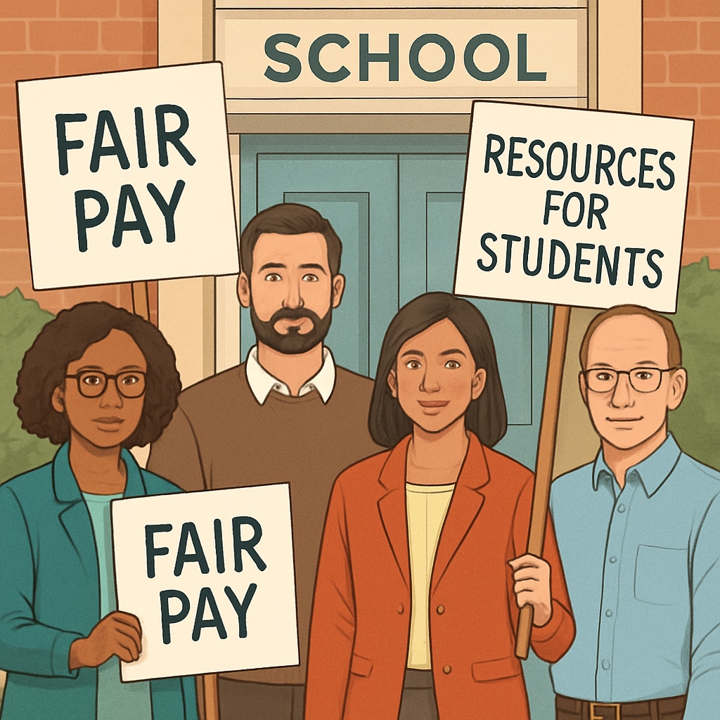 Collective teacher protest for better working conditions