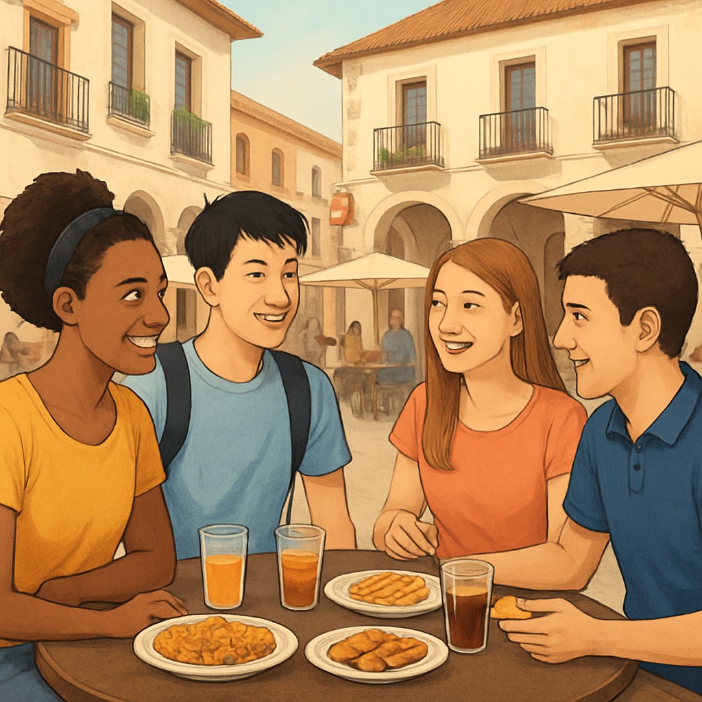 Cultural exchange between international and Spanish students