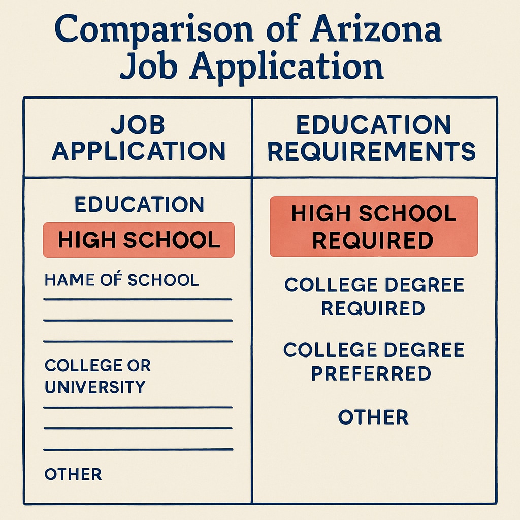 Degree requirements comparison in Arizona employment forms